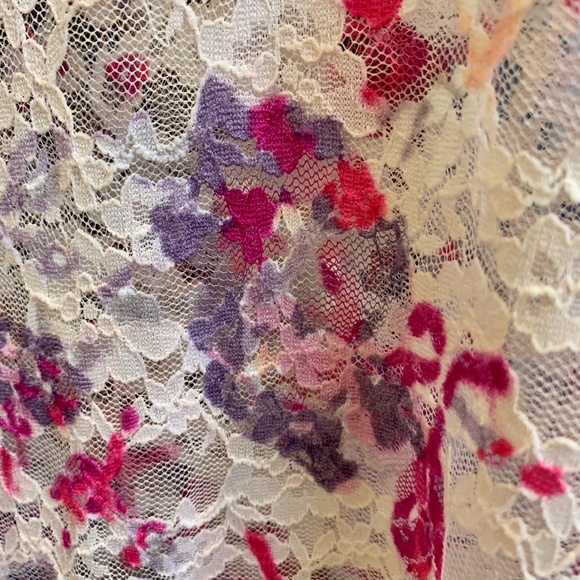 FP | Scandalous Y2K Coquette Scalloped Bodycon Floral Lace Sheer Second Skin Top - Picture 7 of 13